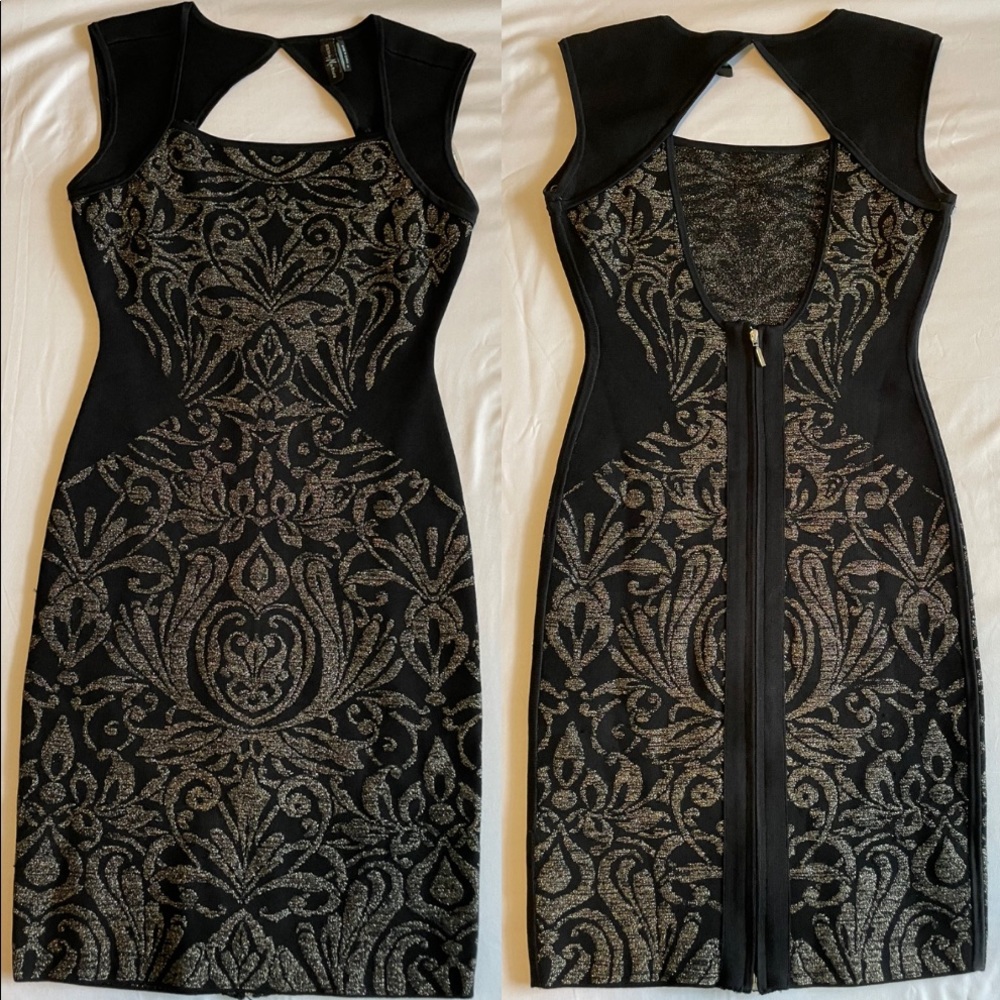 Guess by Marciano Black and Gold Dress